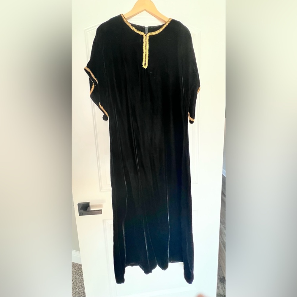 Vintage Velvet Kaftan Dolman Maxi Gown Dress